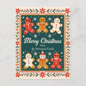 Sweet Gingerbread Familie Weihnachtsgrüße Postkarte (Vorderseite)