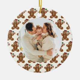 Sweet Gingerbread Girl Frame Familie Weihnachten Keramik Ornament