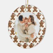 Sweet Gingerbread Girl Frame Familie Weihnachten Keramik Ornament (Links)