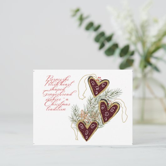 Sweet Gingerbread Holiday Traditionen aus Polen Einladungspostkarte (Stehend Vorderseite)