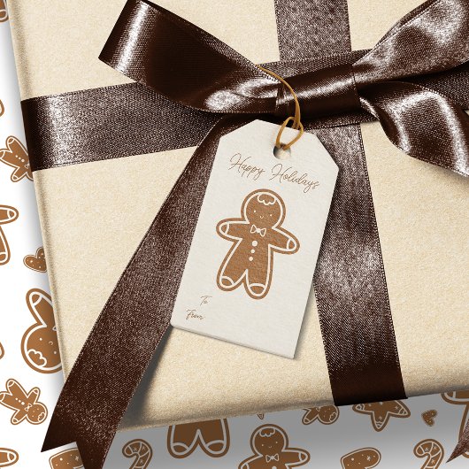 Sweet Gingerbread Man Holiday Gift Tag Geschenkanhänger