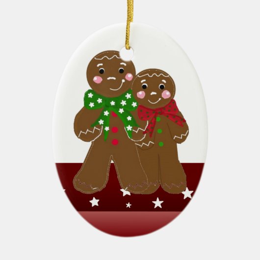 Sweet Gingerbread Men Keramik Ornament (Vorne)