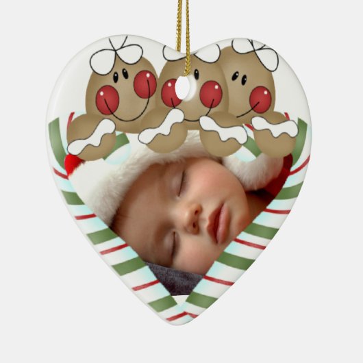 Sweet Gingerbread Personalisiert Weihnachtsfeier Keramikornament (Rechts)