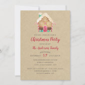 Sweet Gingerbread Weihnachtsfeier Party Einladung (Vorderseite)