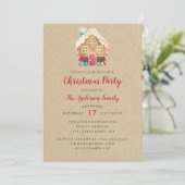 Sweet Gingerbread Weihnachtsfeier Party Einladung (Stehend Vorderseite)