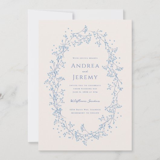 Sweet Gipskraut Wedding Einladung (Vorderseite)