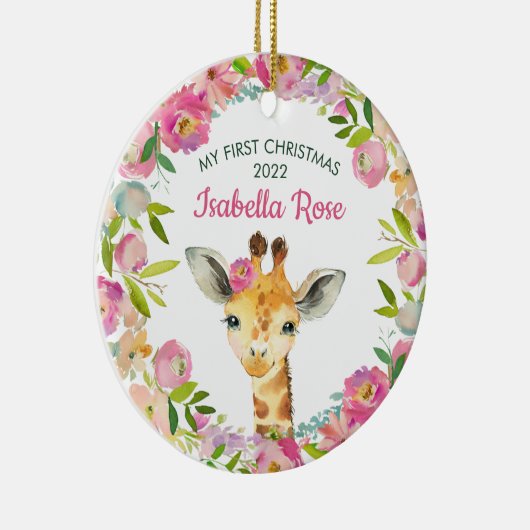Sweet Giraffe Baby's First Christmas Ornament (Rechts)