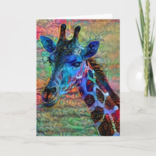 Sweet Giraffe Face Künstlerische Note Card Karte (Vorderseite)