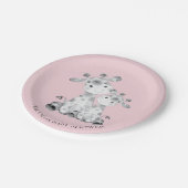 Sweet Giraffe Girls Baby Shower 7" Plättchen Pappteller (Schrägansicht)
