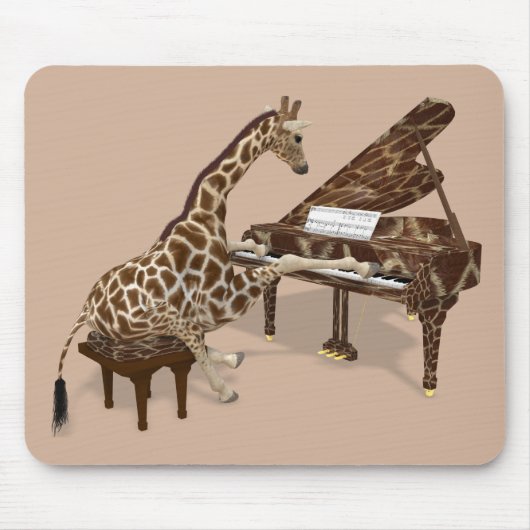 Sweet Giraffe Lieben zum Klavierspielen Mousepad (Vorne)