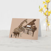 Sweet Giraffe Playing Piano Karte (Gelbe Blume)