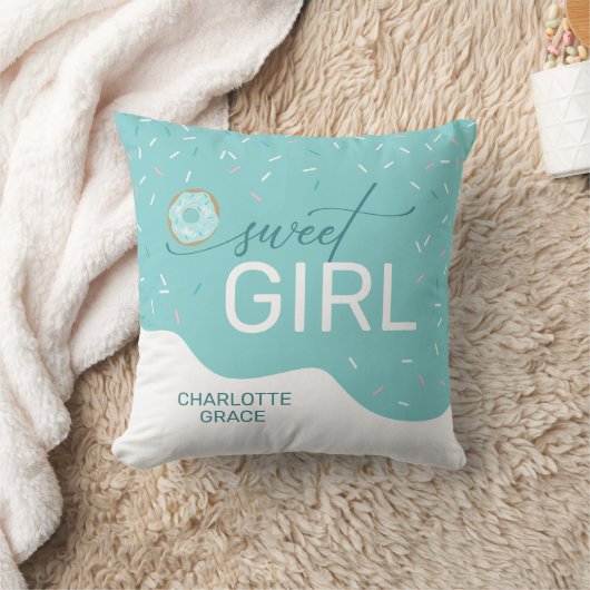 Sweet Girl Aquamarin Zuckerguss Spinkles Girl's Kissen (Decke)