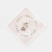 Sweet Girl Botanical Boho Elephant Baby Dusche Serviette (Ecke)