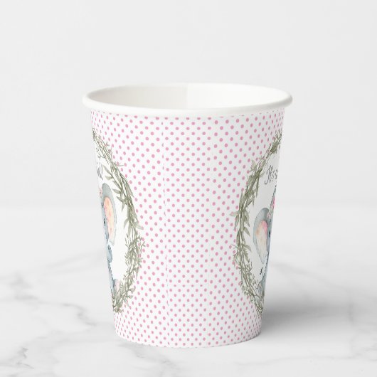 Sweet Girl Elephant Baby Duschpapier Tassen Pappbecher (Links)