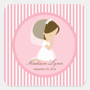 Sweet Girl First Heilige Kommunion Sticker Pink