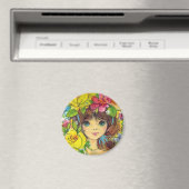 Sweet Girl in a Bouquet Blume Magnet (In Situ (Geschirrspüler))