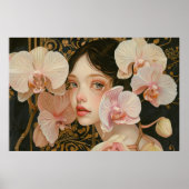 Sweet Girl in Pastel Orchid Blume Poster (Vorne)