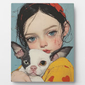 Sweet Girl mit Chihuahua Art Frame Fotoplatte (Vorderseite)