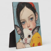 Sweet Girl mit Chihuahua Art Frame Fotoplatte (Seite)