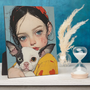 Sweet Girl mit Chihuahua Art Frame Fotoplatte