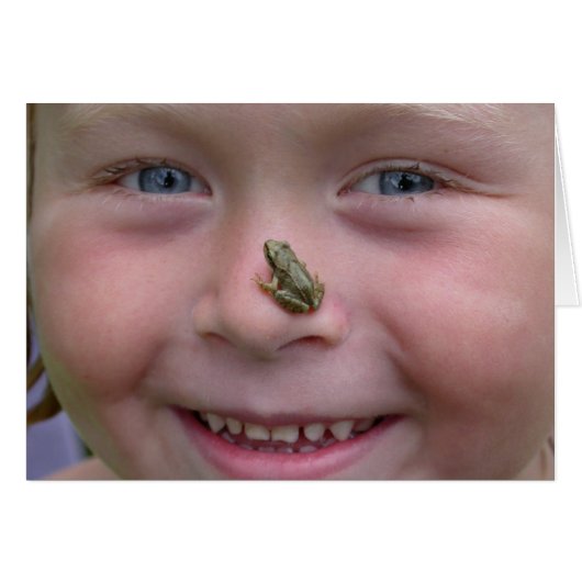 Sweet Girl mit Frosch auf Nase (Vorderseite (Horizontal))