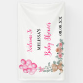 Sweet Girl Pink Ballon Eucalyptus Baby Dusche Banner (Vertikal)