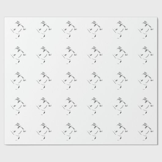 Sweet Girl, Schwarz-weißes Portrait, helle Augen Geschenkpapier (Flach)