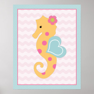 Sweet Girl Sea Life Seepferd Poster