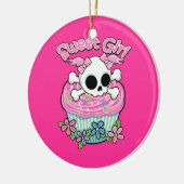 Sweet Girl Skull Keramikornament (Links)