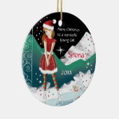Sweet Girl, Young Tee Skater, Weihnachten Keramik Ornament (Rechts)
