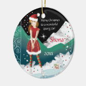 Sweet Girl, Young Tee Skater, Weihnachten Keramik Ornament (Links)
