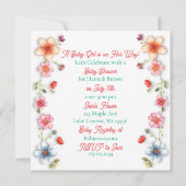 Sweet Girl's Baby Dusche Rosa Blütendusche Einladung (Rückseite)
