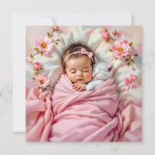 Sweet Girl's Baby Dusche Rosa Blütendusche Einladung (Vorderseite)