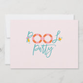 Sweet Girls Foto Summer Pool Party Geburtstag Einladung (Rückseite)