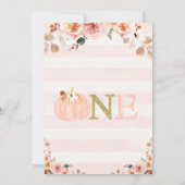 Sweet Girls Rustic Fall Pumpkin 1. Geburtstag Einladung (Rückseite)