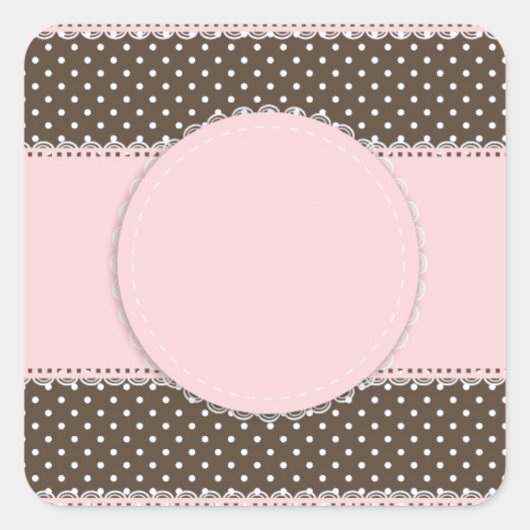 Sweet Girly Baby Pink Dot Quadratischer Aufkleber (Vorderseite)