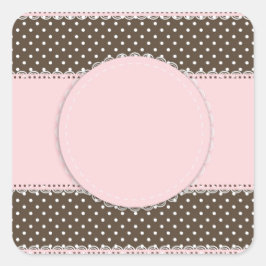 Sweet Girly Baby Pink Dot Quadratischer Aufkleber