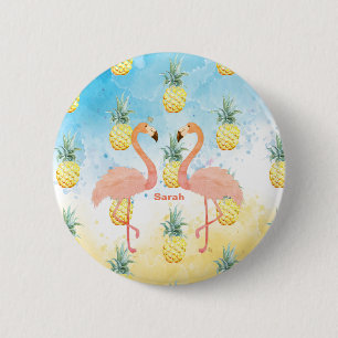 Sweet Girly Flamingo und Ananas Button
