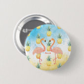 Sweet Girly Flamingo und Ananas Button (Vorne & Hinten)