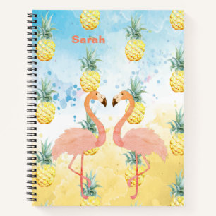 Sweet Girly Flamingo und Ananas Notizblock