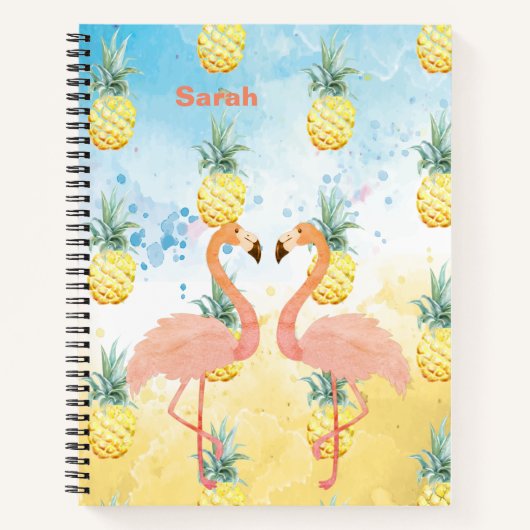 Sweet Girly Flamingo und Ananas Notizblock (Vorderseite)
