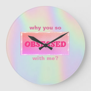 Sweet Girly Holographic Große Wanduhr