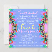 Sweet Girly Lace Fraktal Special Party Einladungen (Rückseite)