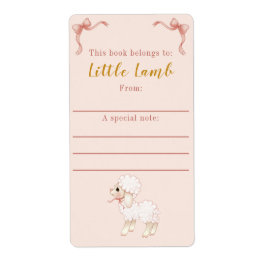 Sweet Girly Pink Bow Lamb Baby Dusche Buchzeichen