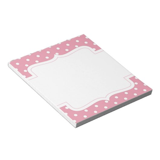 Sweet Girly Pink Dot Pattern Notizblock (angewinkelt)
