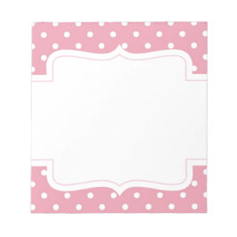 Sweet Girly Pink Dot Pattern Notizblock
