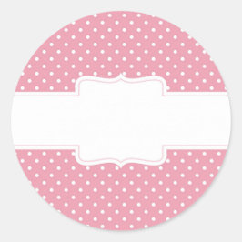 Sweet Girly Pink Dot Pattern Runder Aufkleber
