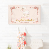 Sweet Girly Pink Lamb Baby Dusche Banner (Insitu)
