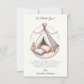 Sweet Girly Teepee Sleepover Party Geburtstag Dankeskarte (Vorderseite)