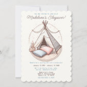 Sweet Girly Teepee Sleepover Party Geburtstag Einladung (Vorderseite)